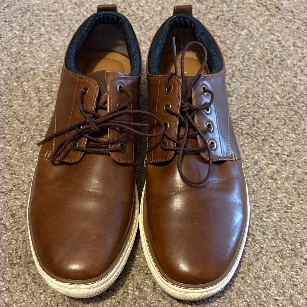Seven7 Men's Brown Leather Oxfords